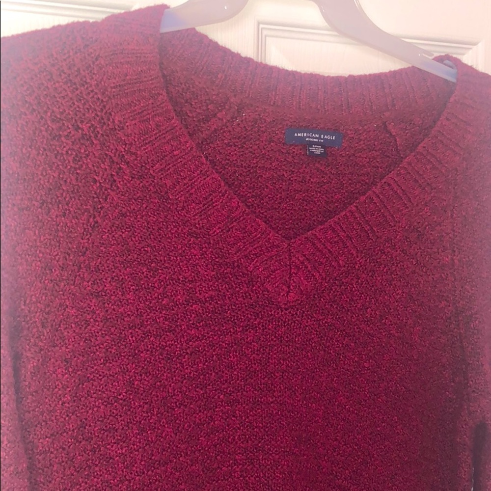 AE Jegging Fit Long Tie-Up V-Neck Sweater/Tunic